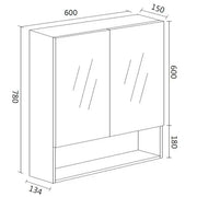 LUNA Shaving Cabinet - Canyon Oak - Aqualux Bathrooms- Mercio
