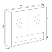 LUNA Shaving Cabinet - Rock Cemento - Aqualux Bathrooms- Mercio