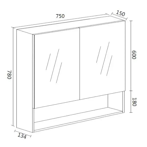 LUNA Shaving Cabinet - Rock Cemento - Aqualux Bathrooms- Mercio