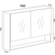 LUNA Shaving Cabinet - Canyon Oak - Aqualux Bathrooms- Mercio