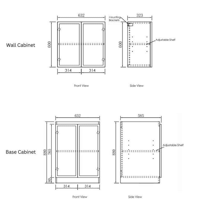 OTTI HAMPSHIRE MATTE WHITE 1300MM LAUNDRY AND WALL CABINET WITH STONE TOP & SINK (PACKAGE-B)