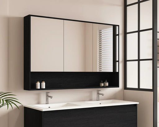 Mercio -  Hera 1200mm Shaving Cabinet Black Oak - Beyond Bathware