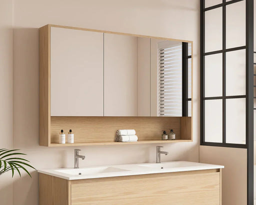 Mercio -  Hera 1200mm Shaving Cabinet Tas Oak - Beyond Bathware