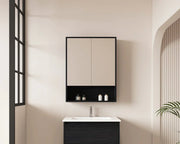 Mercio -  Hera Shaving Cabinet 60cm Black Oak - Beyond Bathware