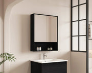 Mercio -  Hera Shaving Cabinet 60cm Black Oak - Beyond Bathware