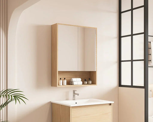 Mercio -  Hera Shaving Cabinet 60cm Tas Oak - Beyond Bathware