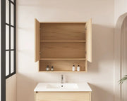 Mercio -  Hera Shaving Cabinet 75cm Tas Oak - Beyond Bathware