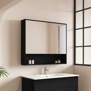Mercio -  Hera Shaving Cabinet 90cm Black Oak - Beyond Bathware