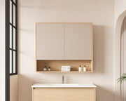 Mercio -  Hera Shaving Cabinet 90cm Tas Oak - Beyond Bathware