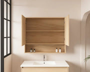 Mercio -  Hera Shaving Cabinet 90cm Tas Oak - Beyond Bathware