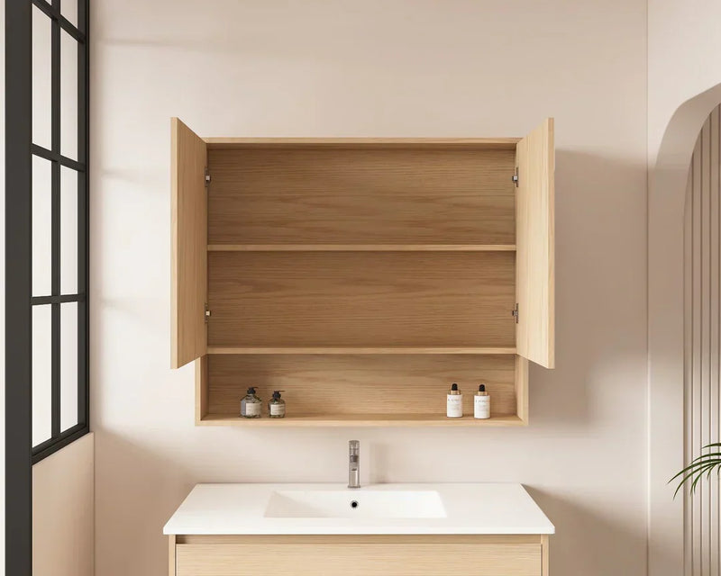 Mercio -  Hera Shaving Cabinet 90cm Tas Oak - Beyond Bathware