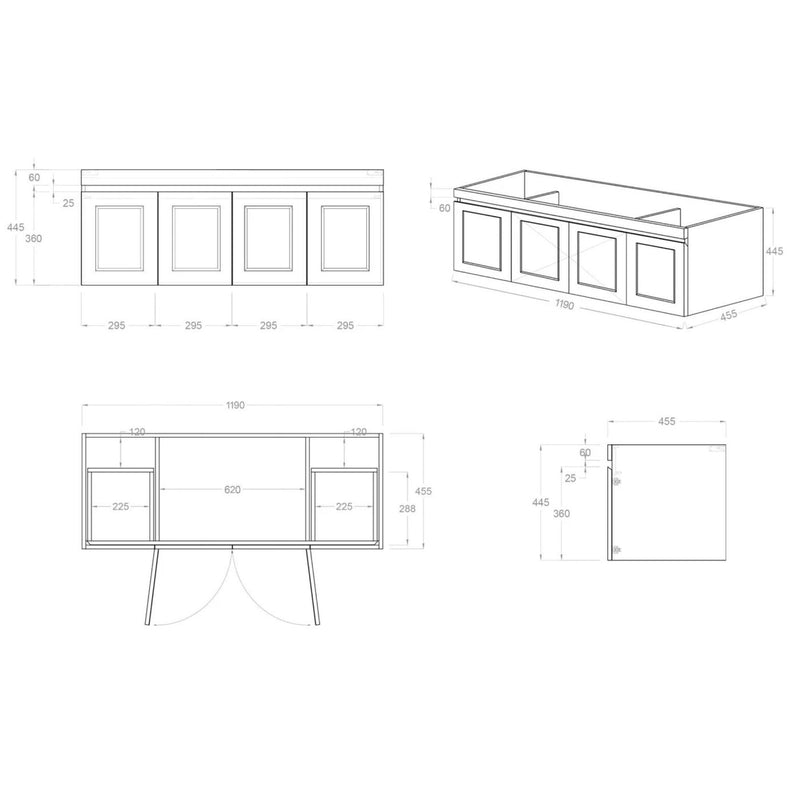 OTTI HAMPTON MARK II MATTE WHITE 1200MM SINGLE BOWL WALL HUNG VANITY