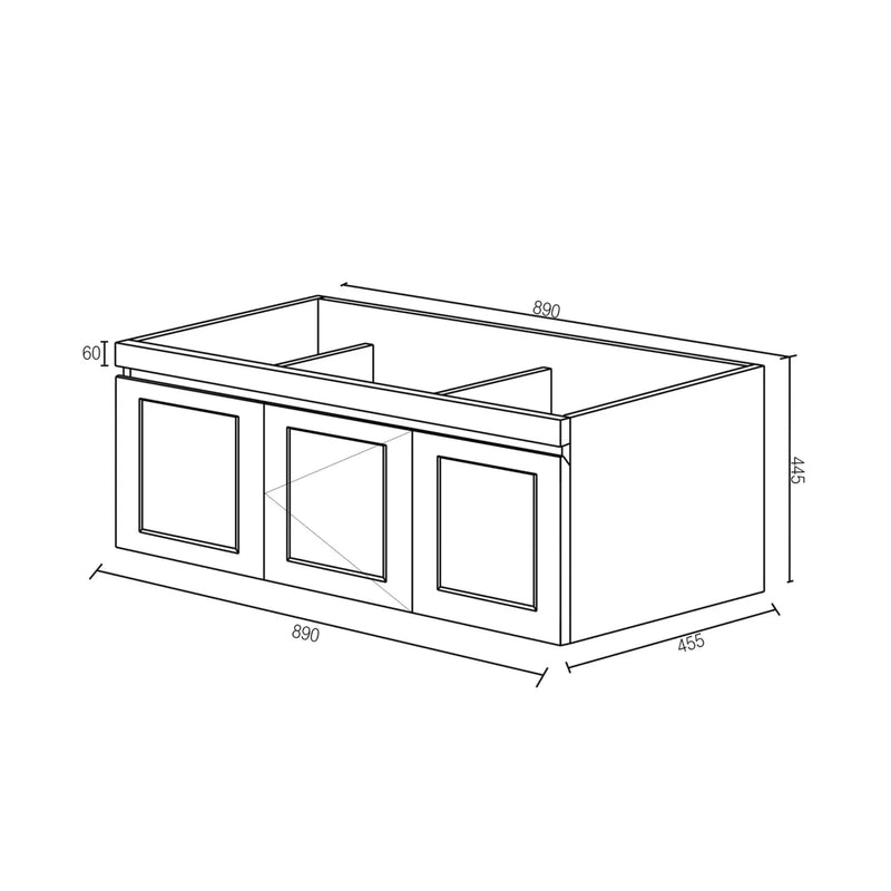 OTTI HAMPTON MARK II MATTE WHITE 900MM SINGLE BOWL WALL HUNG VANITY