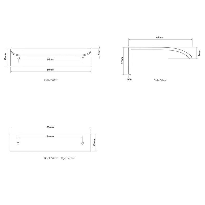 OTTI HAMPSHIRE HANDLE BRUSHED GOLD (AVAILABLE IN 80MM, 120MM, AND 200MM)