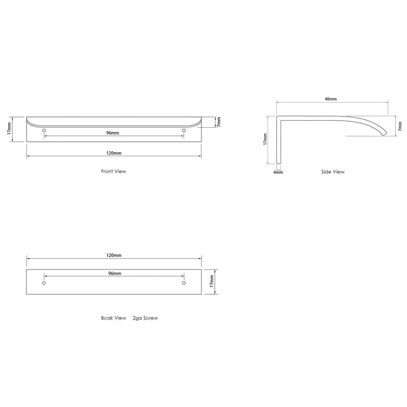 OTTI HAMPSHIRE HANDLE BRUSHED GOLD (AVAILABLE IN 80MM, 120MM, AND 200MM)