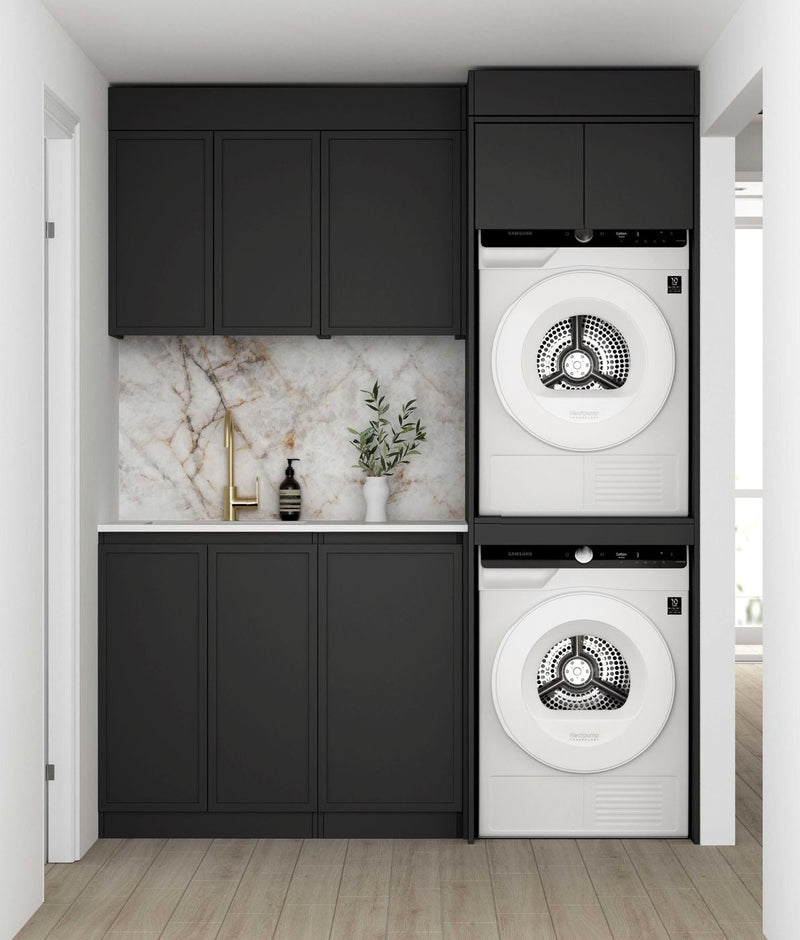 OTTI HAMPSHIRE MATTE BLACK 415MM WALL LAUNDRY CABINET