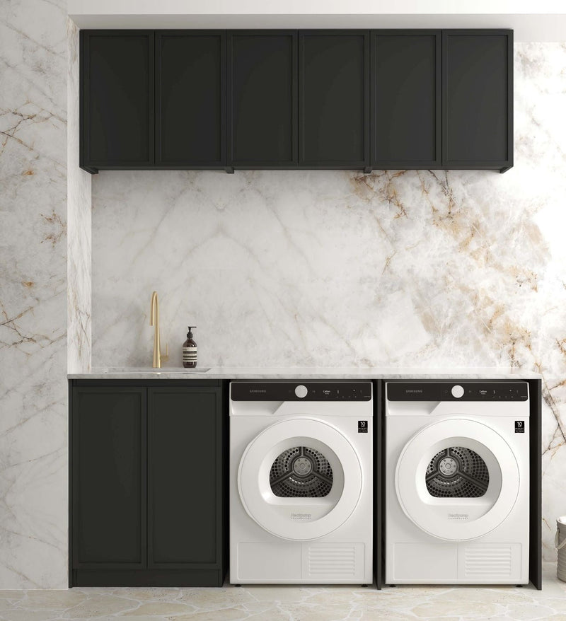 OTTI HAMPSHIRE MATTE BLACK 630MM WALL LAUNDRY CABINET