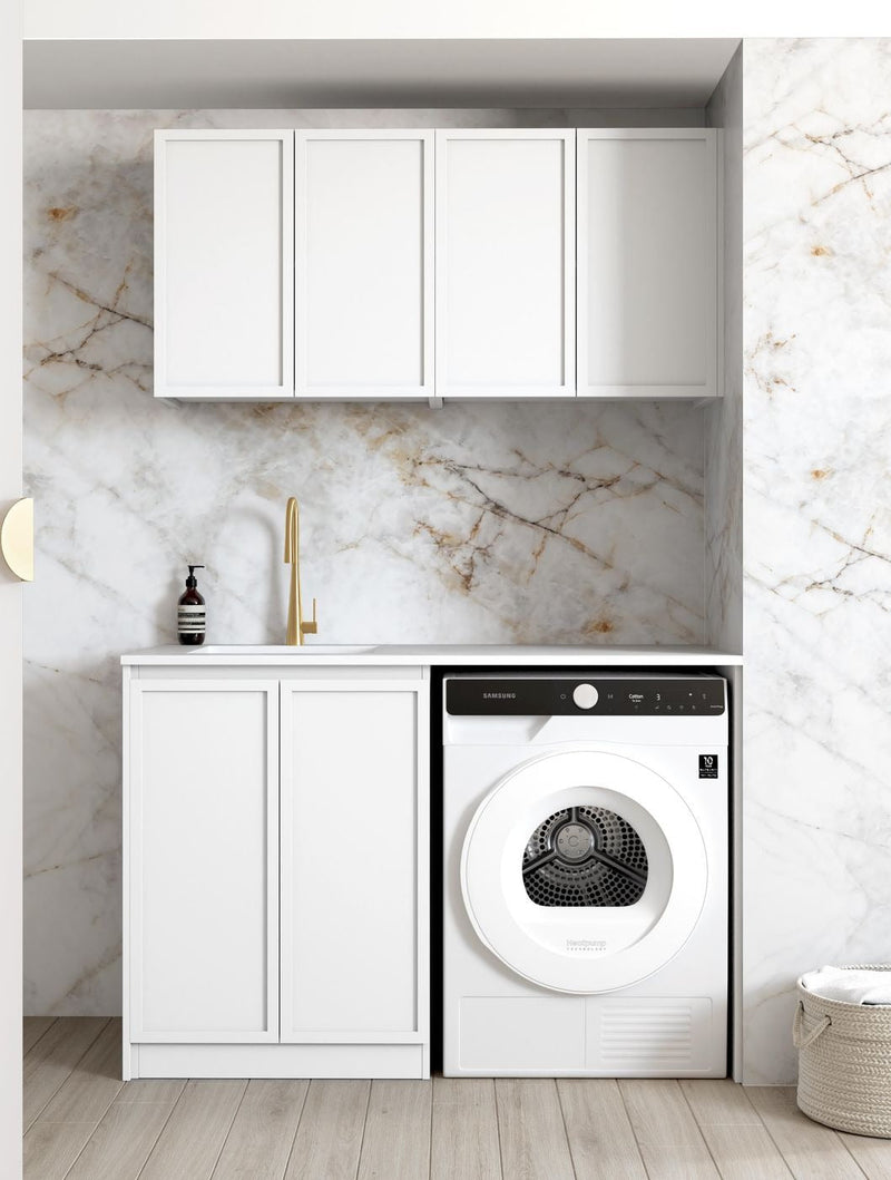 OTTI HAMPSHIRE MATTE WHITE 630MM WALL LAUNDRY CABINET