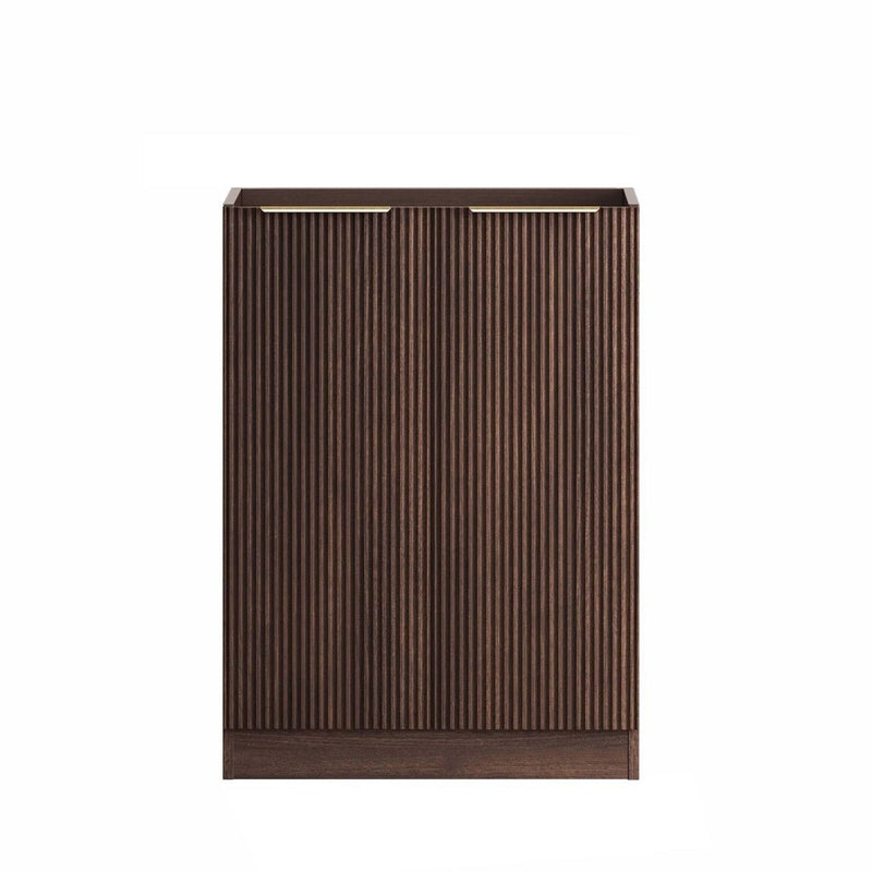 OTTI HAVANA SABLE WALNUT FLUTED 1960MM LAUNDRY AND WALL CABINET WITH STONE TOP & SINK (PACKAGE-A)