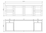ABS Riva - Riva Hawaii Wall Hung Double Bowl Vanity 1500mm - Matt White - Aqualux Bathrooms