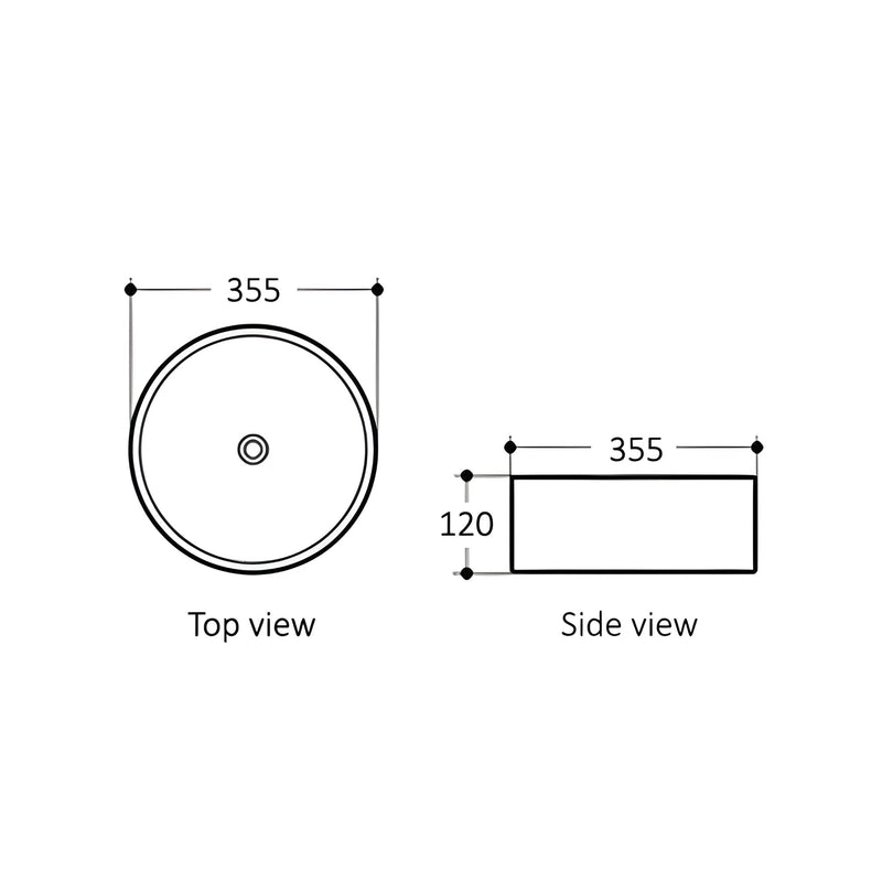 OTTI ARTIS 88 ABOVE COUNTER BASIN CARBON GREY 355MM
