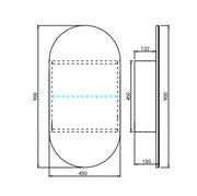 Olivia Mirror Door Shaving Cabinet Arch 600mm - Aqualux Bathrooms- Poseidon