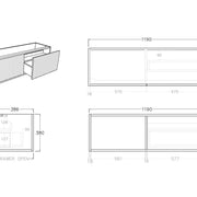 Bellevue Wall Hung Ensuite Vanity 1200 (Coastal Oak) - Aqualux Bathrooms- Poseidon