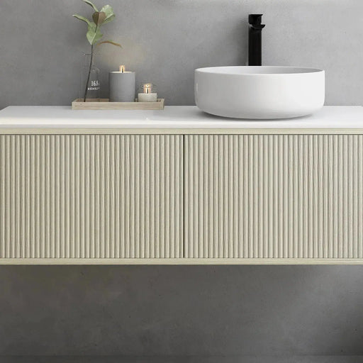 Bellevue Wall Hung Standard Vanity 1200 (Coastal Oak) - Aqualux Bathrooms- Poseidon