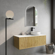 Bellevue Wall Hung Standard Vanity 1200 (Prime Oak) - Aqualux Bathrooms- Poseidon