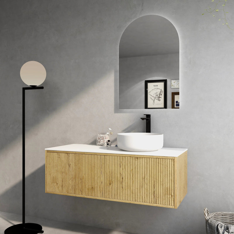 Bellevue Wall Hung Standard Vanity 1200 (Prime Oak) - Aqualux Bathrooms- Poseidon
