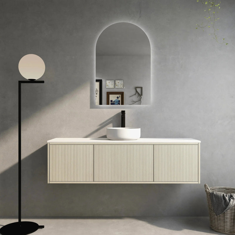 Bellevue Wall Hung Ensuite Vanity 1500 (Coastal Oak/Single Bowl) - Aqualux Bathrooms- Poseidon