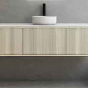 Bellevue Wall Hung Ensuite Vanity 1500 (Coastal Oak/Single Bowl) - Aqualux Bathrooms- Poseidon