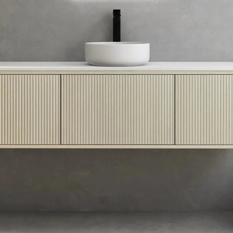 Bellevue Wall Hung Ensuite Vanity 1500 (Coastal Oak/Single Bowl) - Aqualux Bathrooms- Poseidon