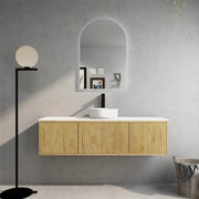 Bellevue Wall Hung Ensuite Vanity 1500 (Prime Oak/Single Bowl) - Aqualux Bathrooms- Poseidon
