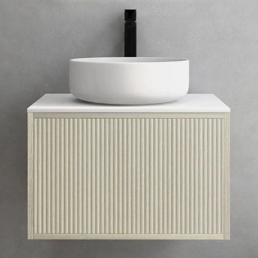 Bellevue Wall Hung Standard Vanity 600 (Coastal Oak) - Aqualux Bathrooms- Poseidon