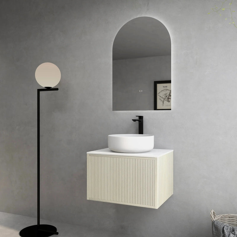 Bellevue Wall Hung Ensuite Vanity 600 (Coastal Oak) - Aqualux Bathrooms- Poseidon