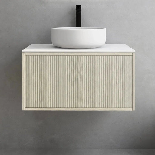 Bellevue Wall Hung Standard Vanity 900 (Coastal Oak) - Aqualux Bathrooms- Poseidon