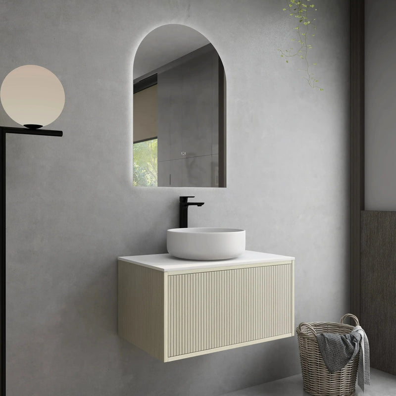 Bellevue Wall Hung Standard Vanity 750 (Coastal Oak) - Aqualux Bathrooms- Poseidon