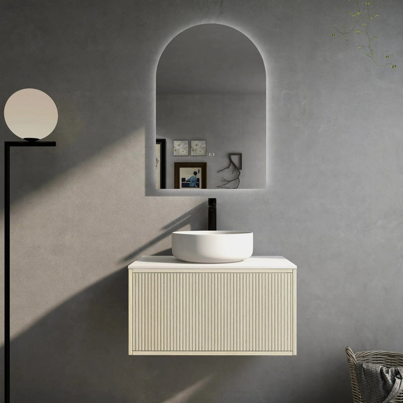 Bellevue Wall Hung Ensuite Vanity 750 (Coastal Oak) - Aqualux Bathrooms- Poseidon