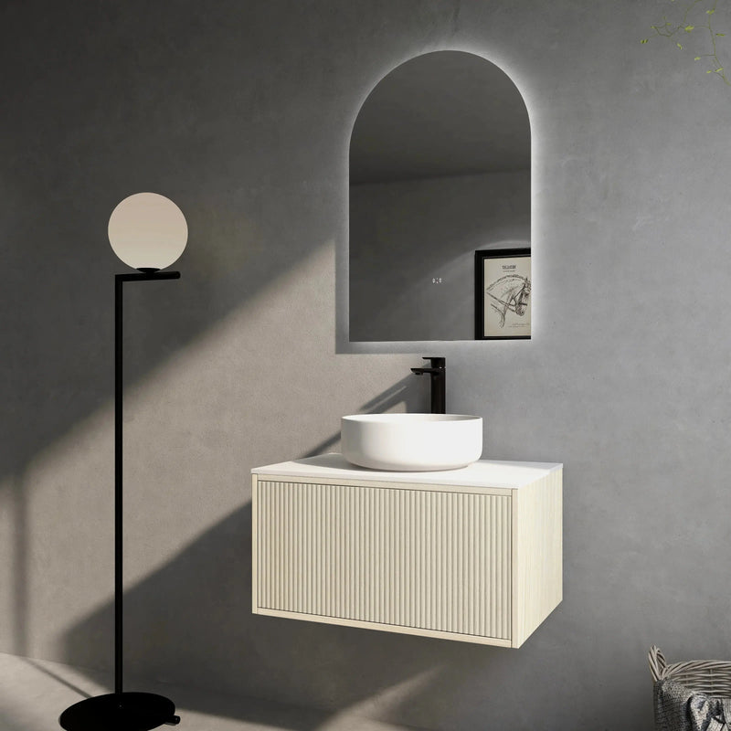 Bellevue Wall Hung Standard Vanity 750 (Coastal Oak) - Aqualux Bathrooms- Poseidon