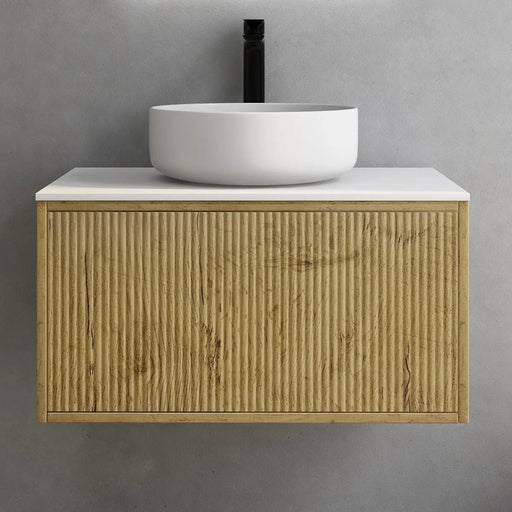 Bellevue Wall Hung Standard Vanity 750 (Prime Oak) - Aqualux Bathrooms- Poseidon