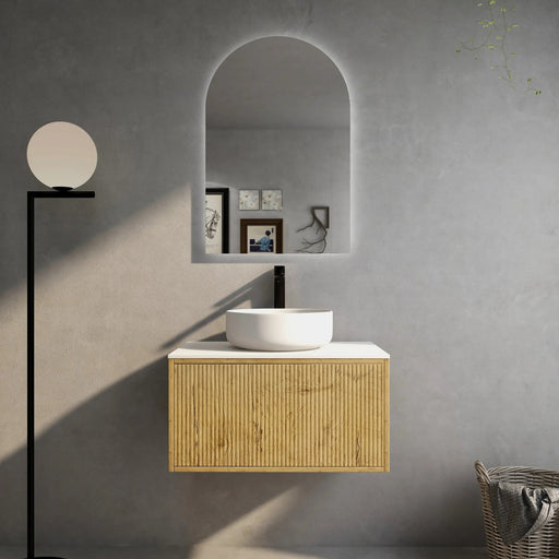 Bellevue Wall Hung Ensuite Vanity 750 (Prime Oak) - Aqualux Bathrooms- Poseidon