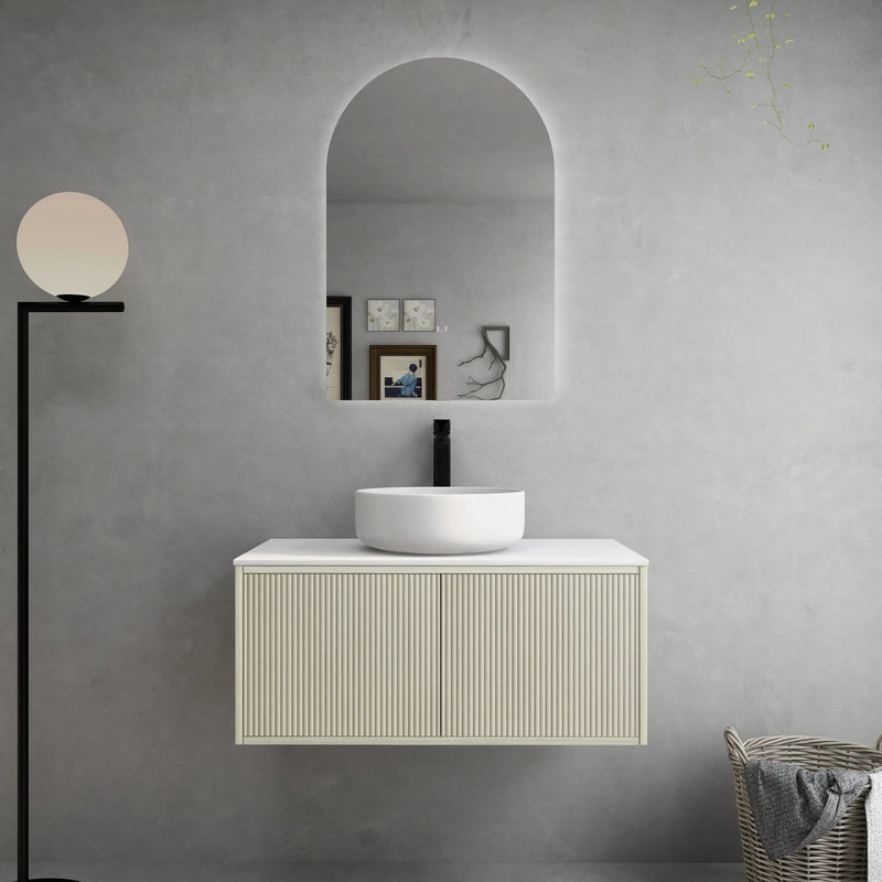 Bellevue Wall Hung Ensuite Vanity 900 (Coastal Oak) - Aqualux Bathrooms- Poseidon