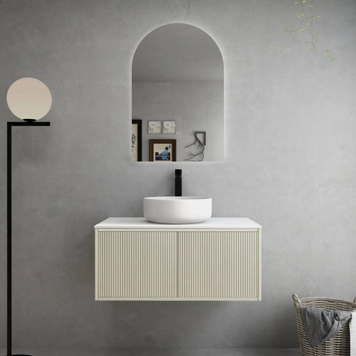 Bellevue Wall Hung Ensuite Vanity 900 (Coastal Oak) - Aqualux Bathrooms- Poseidon