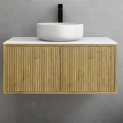 Bellevue Wall Hung Ensuite Vanity 900 (Prime Oak) - Aqualux Bathrooms- Poseidon