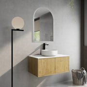 Bellevue Wall Hung Standard Vanity 900 (Prime Oak) - Aqualux Bathrooms- Poseidon