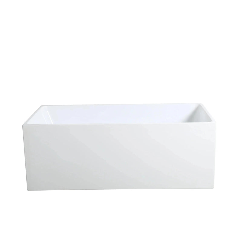 Theo Back to wall Bathtub - Non Overflow - Aqualux Bathrooms- Poseidon