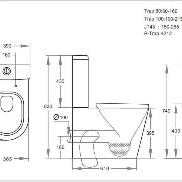 Avery Box Rim White Toilet Suit - Aqualux Bathrooms- Poseidon