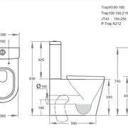 Kasey Box Rim White Toilet Suite - Aqualux Bathrooms- Poseidon