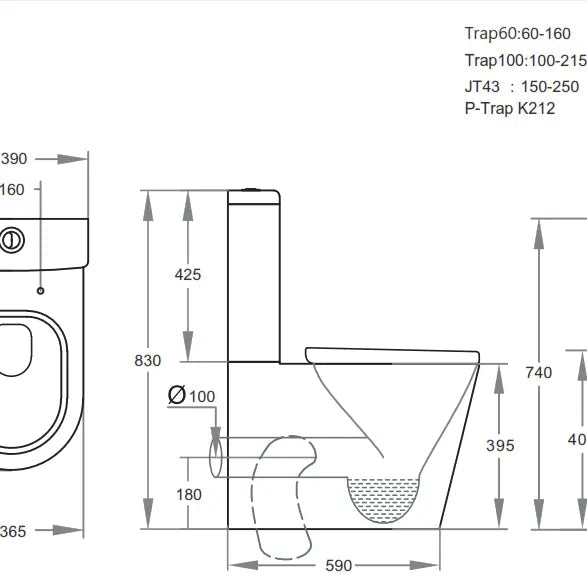 Kasey Box Rim White Toilet Suite - Aqualux Bathrooms- Poseidon
